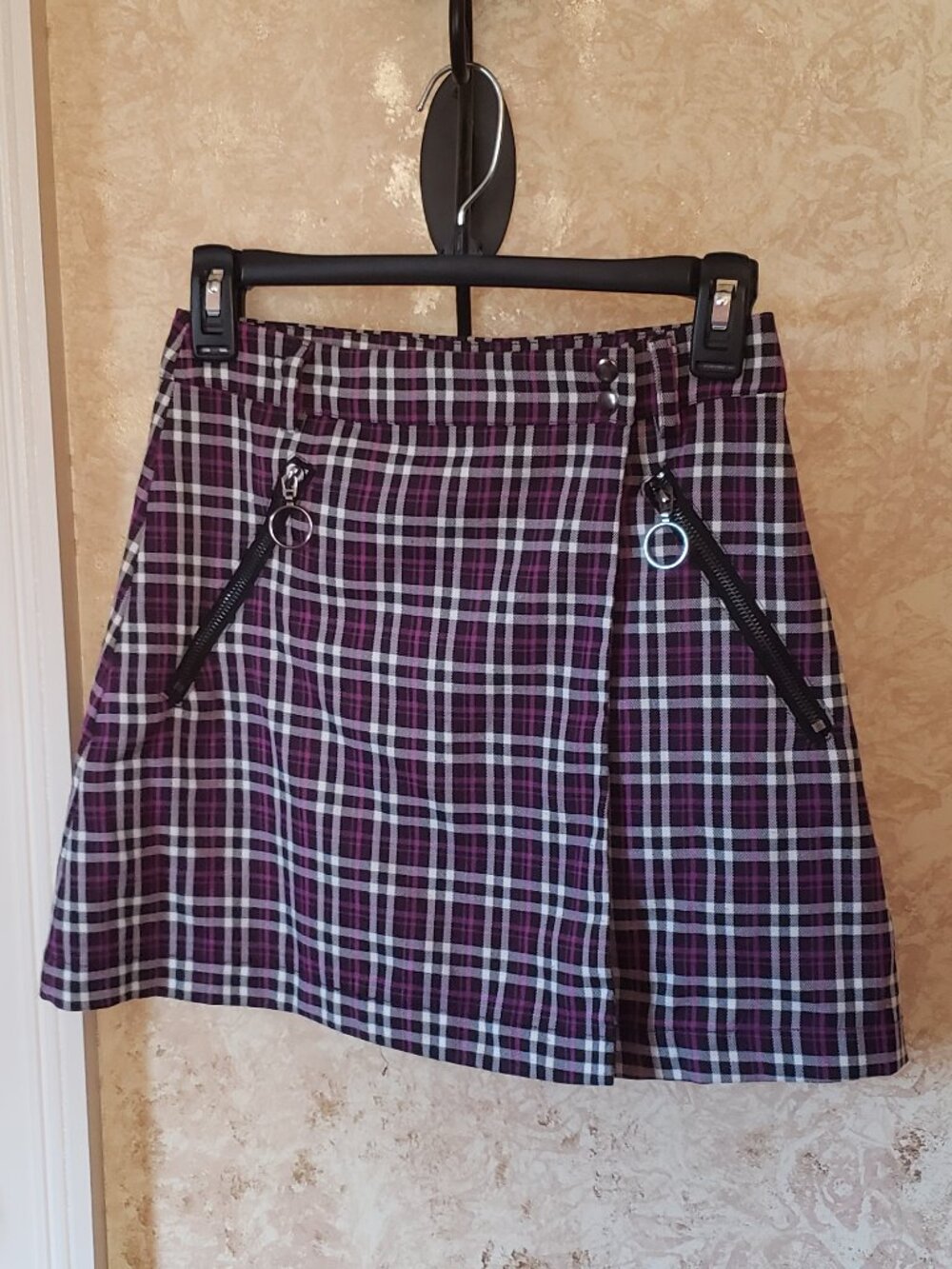 Mags & Pye Purple plaid mini skirt